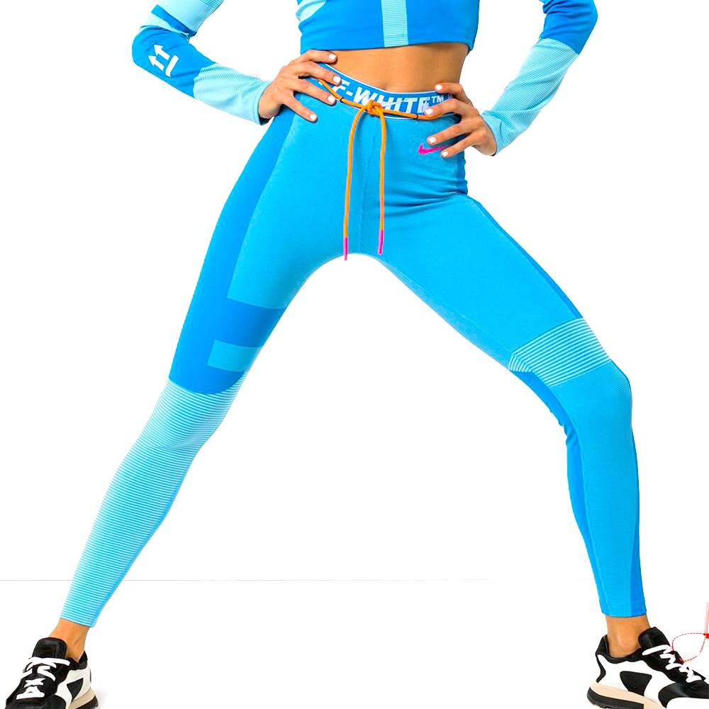 Off-White x Nike Women’s Easy Run Blue Tights